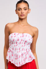 Poppy Strapless High Low Top