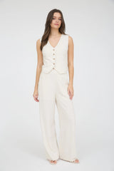 Kate V-Neck Linen Vest