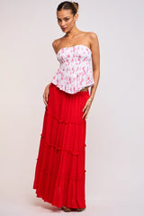 Poppy Strapless High Low Top