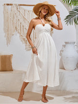 Ayla Halter Eyelet Midi Dress