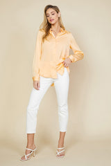 SATIN CLASSIC BLOUSE CANTALOUPE