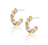 Sara Two Toned Twist Hoop