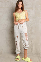 Evelyn Distressed Terry Jogger