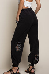 Evelyn Distressed Terry Jogger