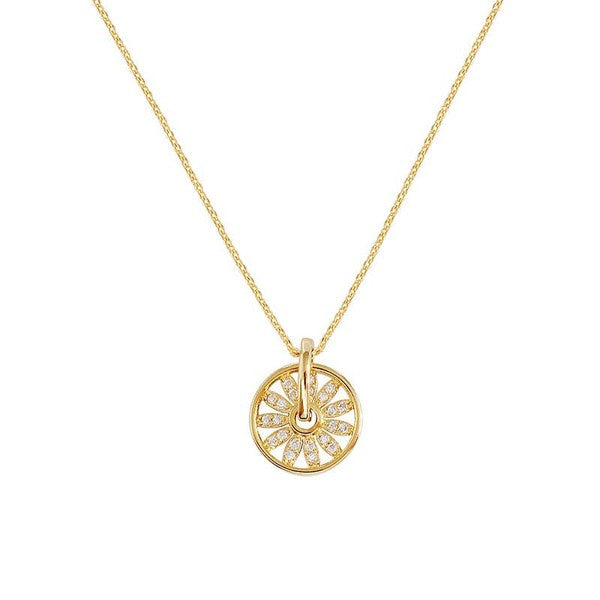 Moveable Flower Zircon Necklace