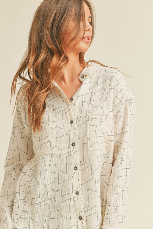 Gia Gauze Button Down Shirt