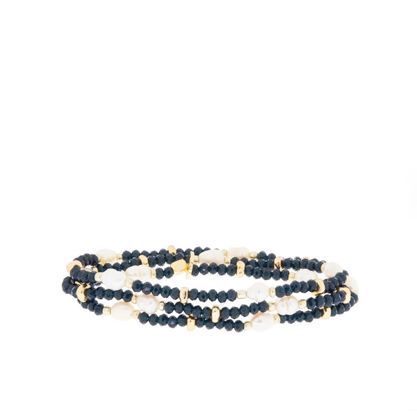 Beaded Pearl Wrap Bracelet