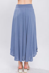 Tulum  High Rise Maxi Skirt - Azure