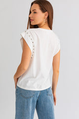 Tamara Stud Muscle Tee