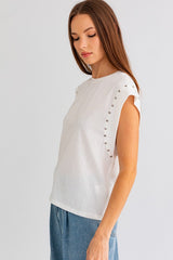 Tamara Stud Muscle Tee