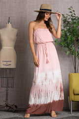 Strapless Tie Dye Maxi Dress