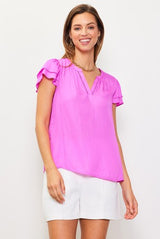 Magnolia Ruffle Sleeve - Rose Violet