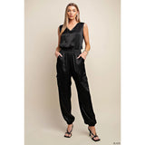 Asra Sleeveless Cargo Jumpsuit