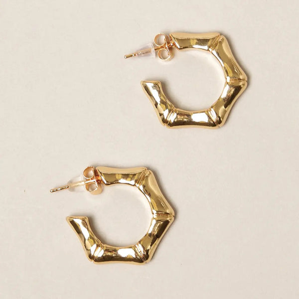 14K Gold Dipped Hexagon Hoops