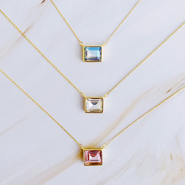 18k G-P SWEET SQUARE NECKLACE