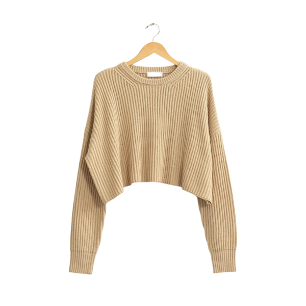 CLAIRE  CROPPED KNIT SWEATER