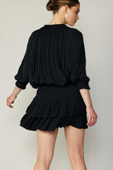 Aurelie Pleated Mini Dress