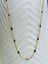 BLACK ENAMEL CHAIN NECKLACE