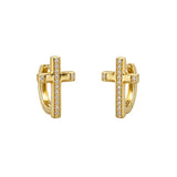 PAVE CROSS HUGGIE HOOP