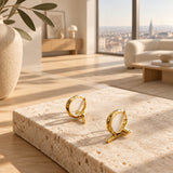 PAVE CROSS HUGGIE HOOP