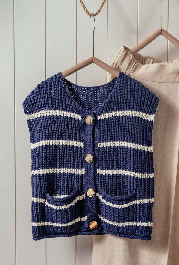 Briana Knit Button Up Vest