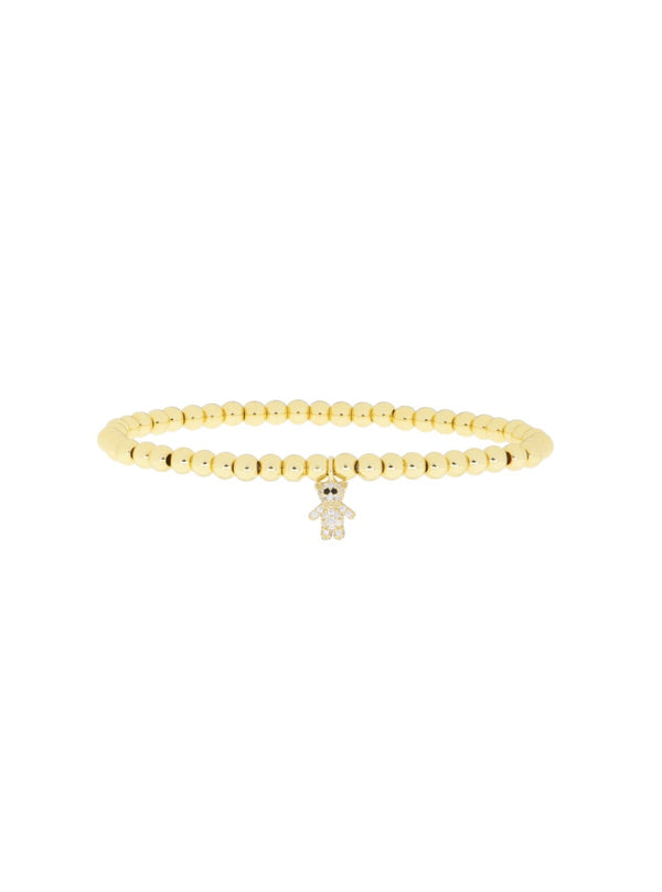 Gold CZ Bear Bracelet