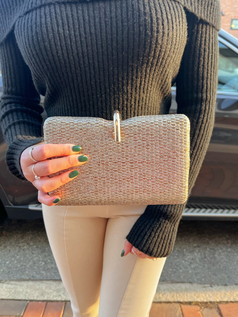 UT Straw Clutch Bag