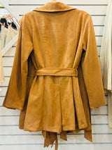 Risk Taker Faux Suede Belted Coat