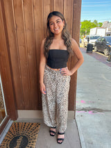 Animal Print Wide Leg Pant