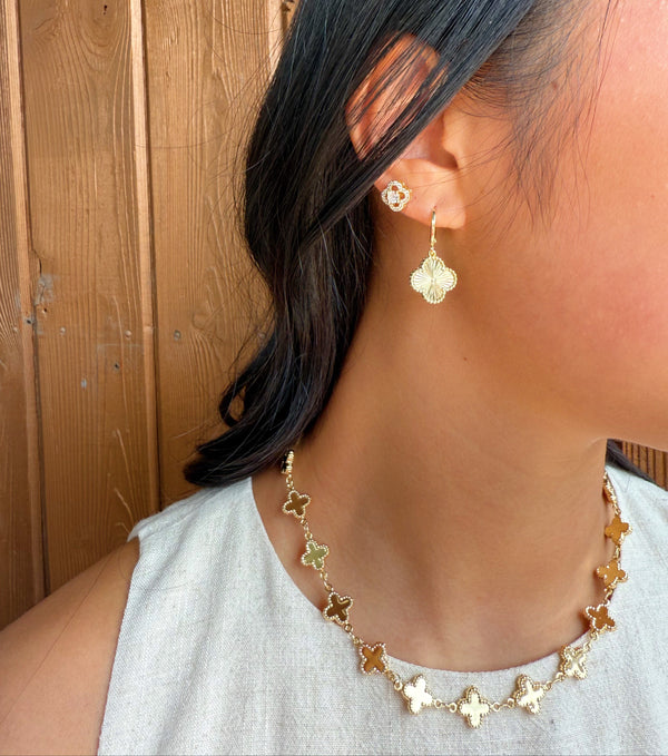 14k GP Clover Earrings