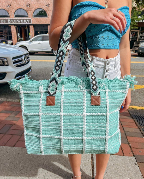 Santorini Fringe Tote Bag