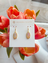 Lee Gold Drop Earrings Iridescent Drusy