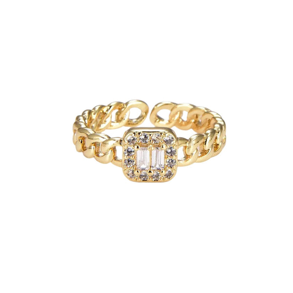 18k Gold Filled Curb Chain Ring