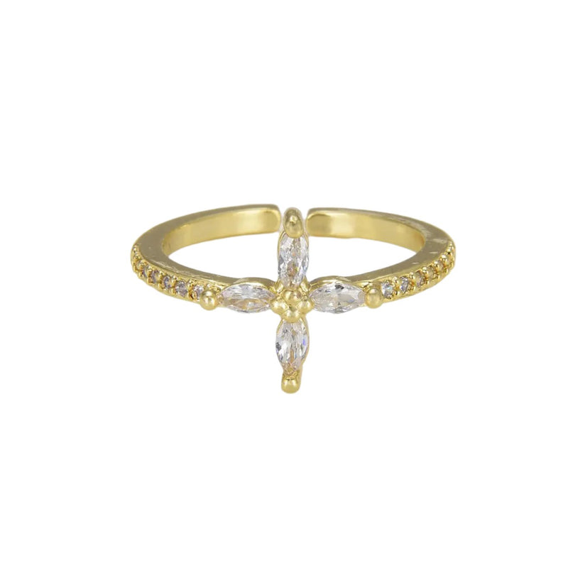 18K Gold Filled Cross Ring