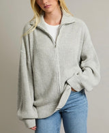 ZIP UP OVERSIZE SWEATER