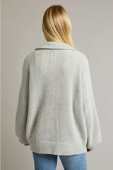ZIP UP OVERSIZE SWEATER