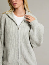 ZIP UP OVERSIZE SWEATER