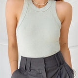 Bailey Rib High Neck Tank