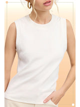Sleeveless Crew Neck Tank Top