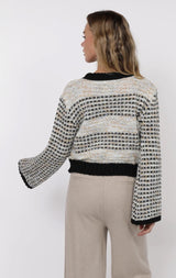 Ellington Mixed Yarn Bell Sleeve Sweater