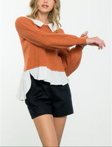 ALICIA COLLARED SWEATER TOP