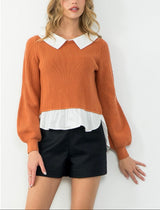 ALICIA COLLARED SWEATER TOP