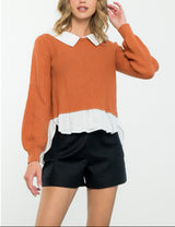 ALICIA COLLARED SWEATER TOP