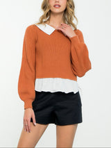 ALICIA COLLARED SWEATER TOP
