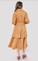 Risk Taker Faux Suede Belted Coat