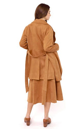 Risk Taker Faux Suede Belted Coat