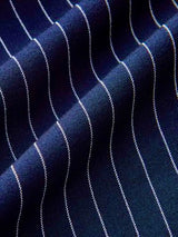 Wide-Leg Pinstriped Asymmetric  Pants