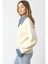 ARCHIE DENIM COLLARED SWEATER