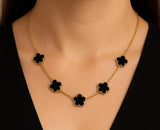 BLACK FLOWERS NECKLACE