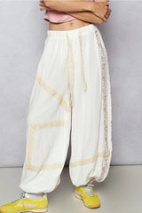 Petal & Thread Embroidered Joggers